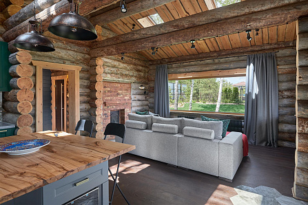 Красивые фотографии бани Новая Рига | 77 кв.м | Самое большое портфолио стильных бань и домов из кело на Artkelo.ru Фото бани Новая Рига