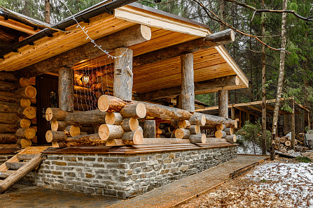 Красивые фотографии бани Подольск | 109 кв.м | Самое большое портфолио стильных бань и домов из кело на Artkelo.ru Фото бани Подольск