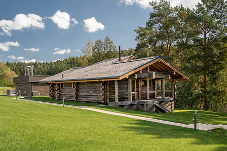 Красивые фотографии бани Икша | 134 кв.м | Самое большое портфолио стильных бань и домов из кело на Artkelo.ru Фото бани Икша