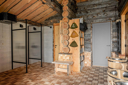 Красивые фотографии бани Икша | 134 кв.м | Самое большое портфолио стильных бань и домов из кело на Artkelo.ru Фото бани Икша