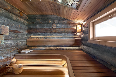Красивые фотографии бани Новая Рига | 77 кв.м | Самое большое портфолио стильных бань и домов из кело на Artkelo.ru Фото бани Новая Рига