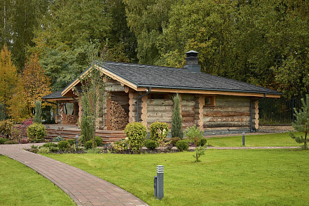 Красивые фотографии бани Кострово | 99 кв.м | Самое большое портфолио стильных бань и домов из кело на Artkelo.ru Фото бани Кострово