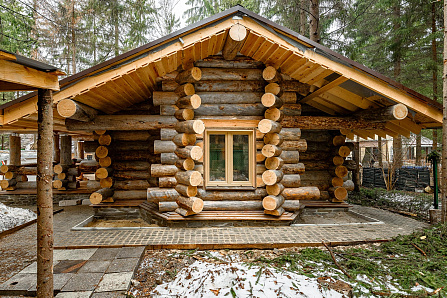 Красивые фотографии бани Подольск | 109 кв.м | Самое большое портфолио стильных бань и домов из кело на Artkelo.ru Фото бани Подольск